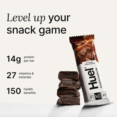 HUEL Complete Nutrition Bar 12-Pack Chocolate Fudge Brownie Flavor