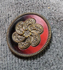 Vintage Antique Victorian Metal & Celluloid Button Fancy Design — photo 1