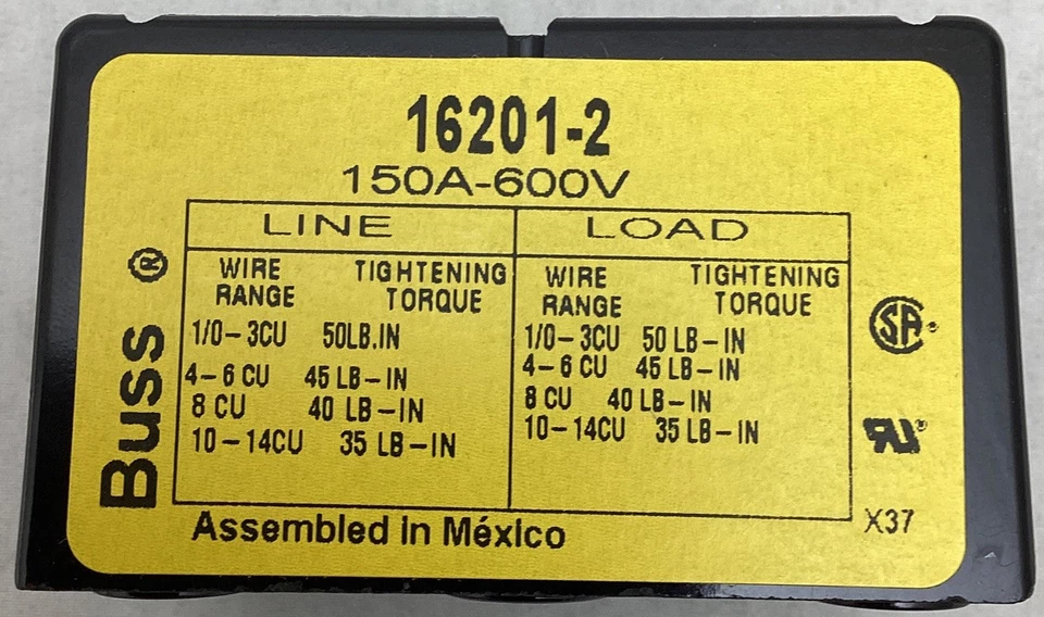 BUSSMANN 16201-2 / 162012 BUSS Power Block 150 Amp 600Vac - Image 2 of 4