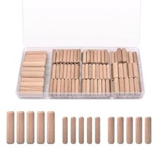 1/4-Inch Wooden Dowel Pins - 200 Pcs Fluted Wood Dowels 1/4 X 1-1/4 Inch