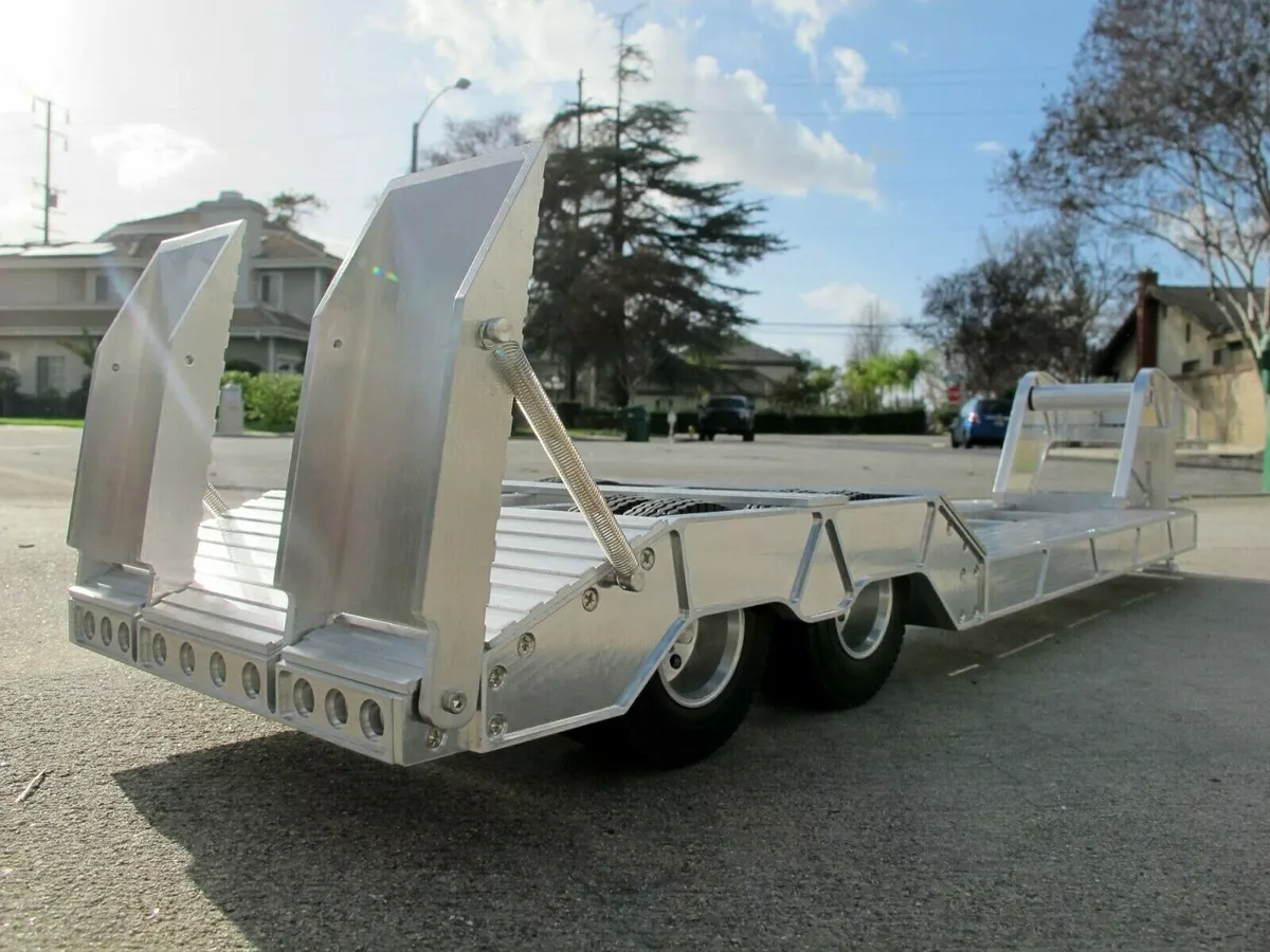 Aluminum Lowboy Rider Flatbed Trailer Tamiya R C 1 14 King Grand Knight Hauler