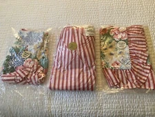 Crown Crafts Floral Stripe 2 Pillow Shams & Dust Ruffle Full Carriage House NEW