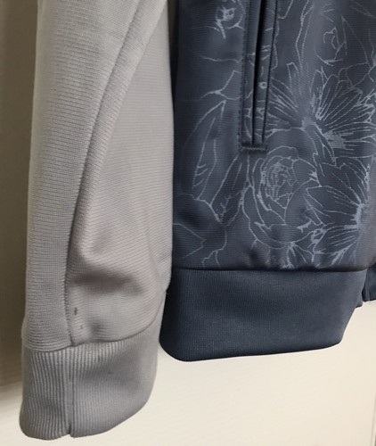 ADIDAS Track Jacket Embossed Floral Print Blue/Grey Youth Medium 12/14... - Picture 7 of 12