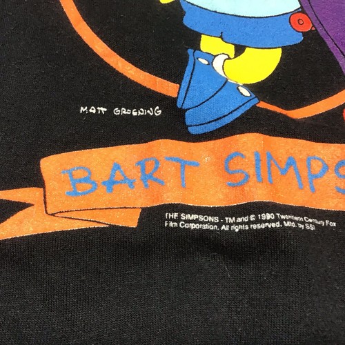 Vintage 1990 Bart Simpson Sweatshirt Black Medium SSI Matt Groening Crew Neck - Picture 12 of 16