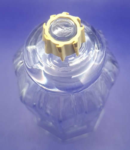 HOMCO Astoria peg votive cup clear glass octagon paneled 5 3/4" high - Picture 5 of 6