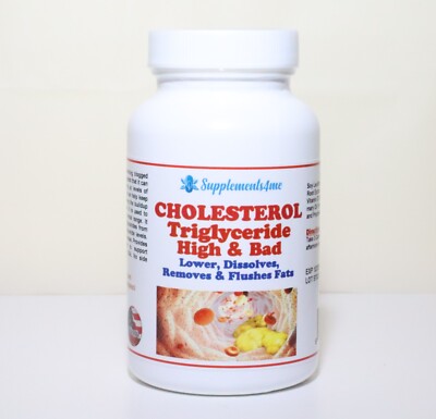 NATURAL HELP FOR CHOLESTEROL BAD & HIGH  TRIGLYCERIDES - HIGH POTENCY - MADE USA