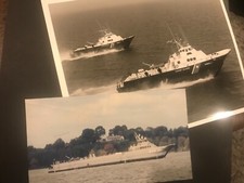 2 old US coastguard Navy  hovercraft photographs 1971 1983 ship boat 9 inch RN