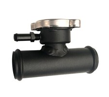 32mm 1-14 O.d Aluminum In-line Radiator Hose Connector Filler Neck Wcap Black