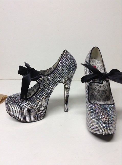 bordello rhinestone heels