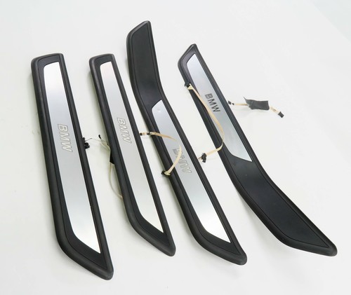 2009 BMW 750i (F01) FRONT & REAR LIGHTED DOOR SILL SCUFF PANEL TRIM SET-4 - Picture 3 of 9
