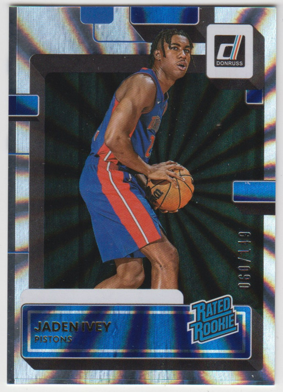 2022-23 Panini Donruss Jaden Ivey Rated Rookie #205 Silver Holo Laser RC 060/149