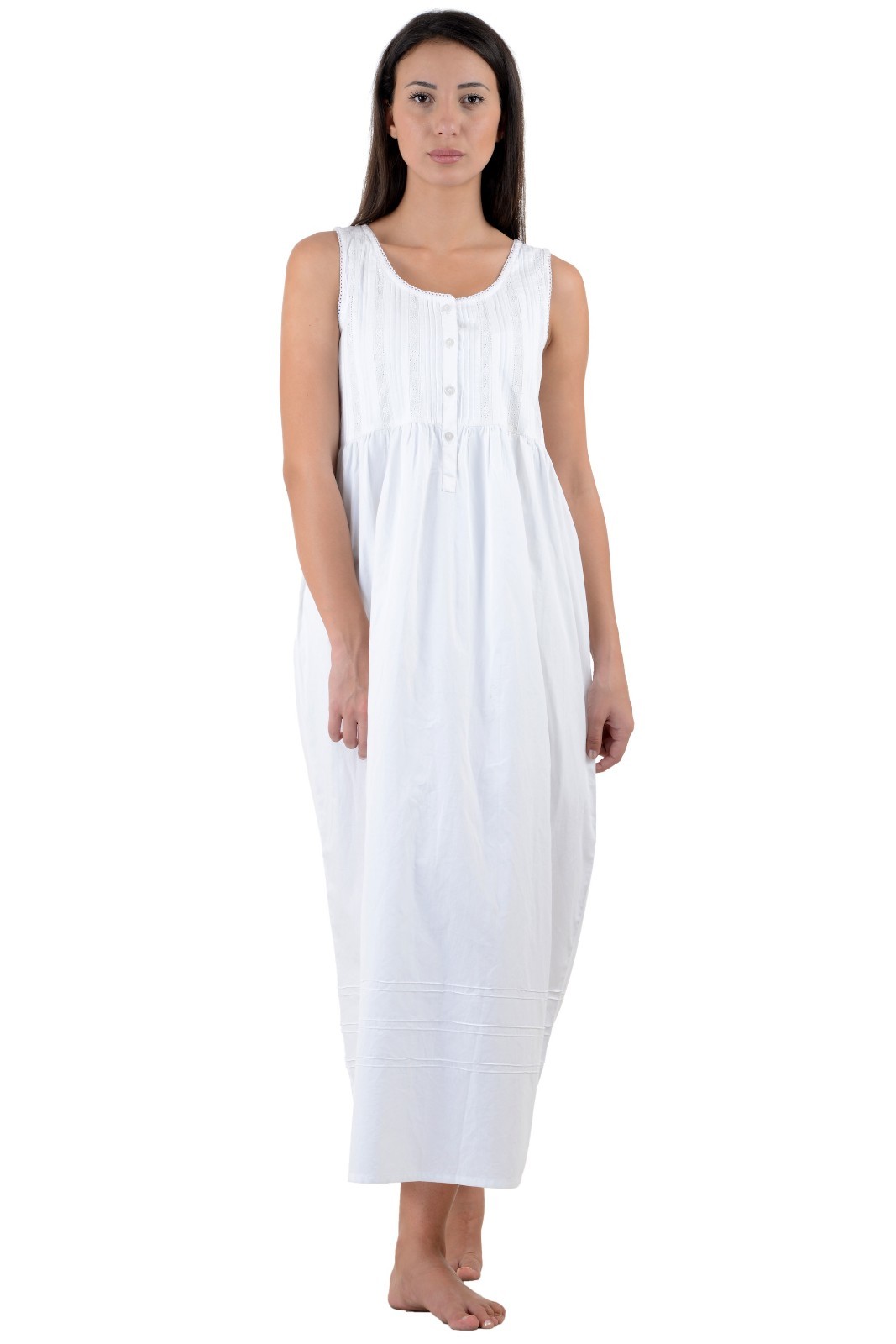 Camisón vintage de algodón blanco