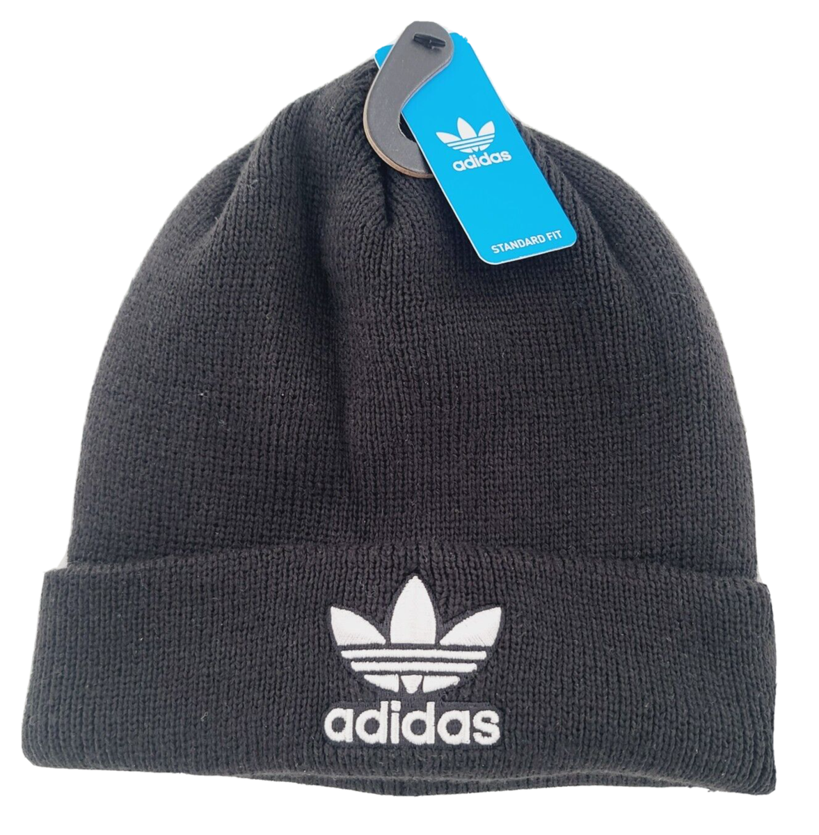 Adidas Originals Trefoil Beanie Hat Black White Logo Winter One Size Winter NEW Adidas Originals Trefoil Beanie Hat Black White Logo Winter One Size Winter NEW