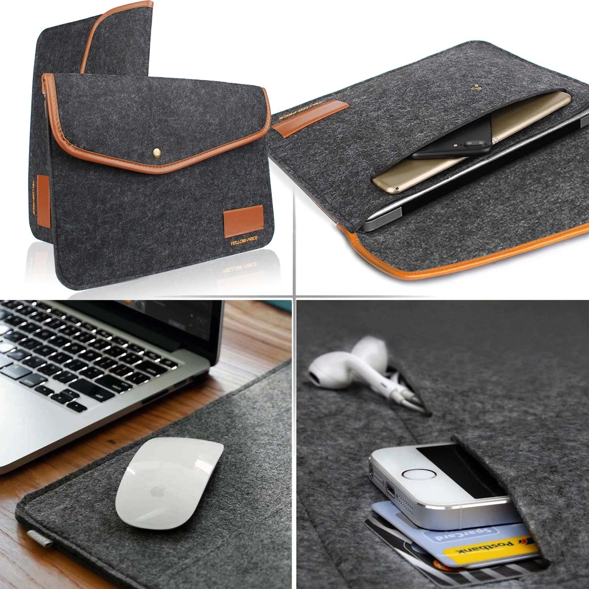 botón Ciudad Menda Empleador Felt Business Notebook Sleeve Case Laptop Bag For iPad Pro 12.9&#034; Macbook  Air 13&#034; | eBay