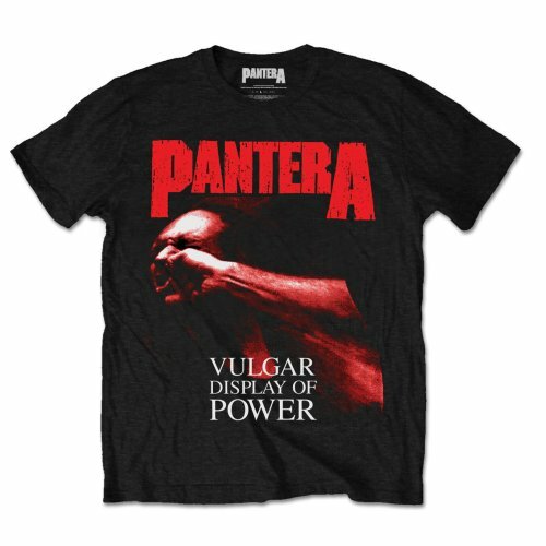 Pantera T Shirt Red Vulgar Display of Power Official Black Mens