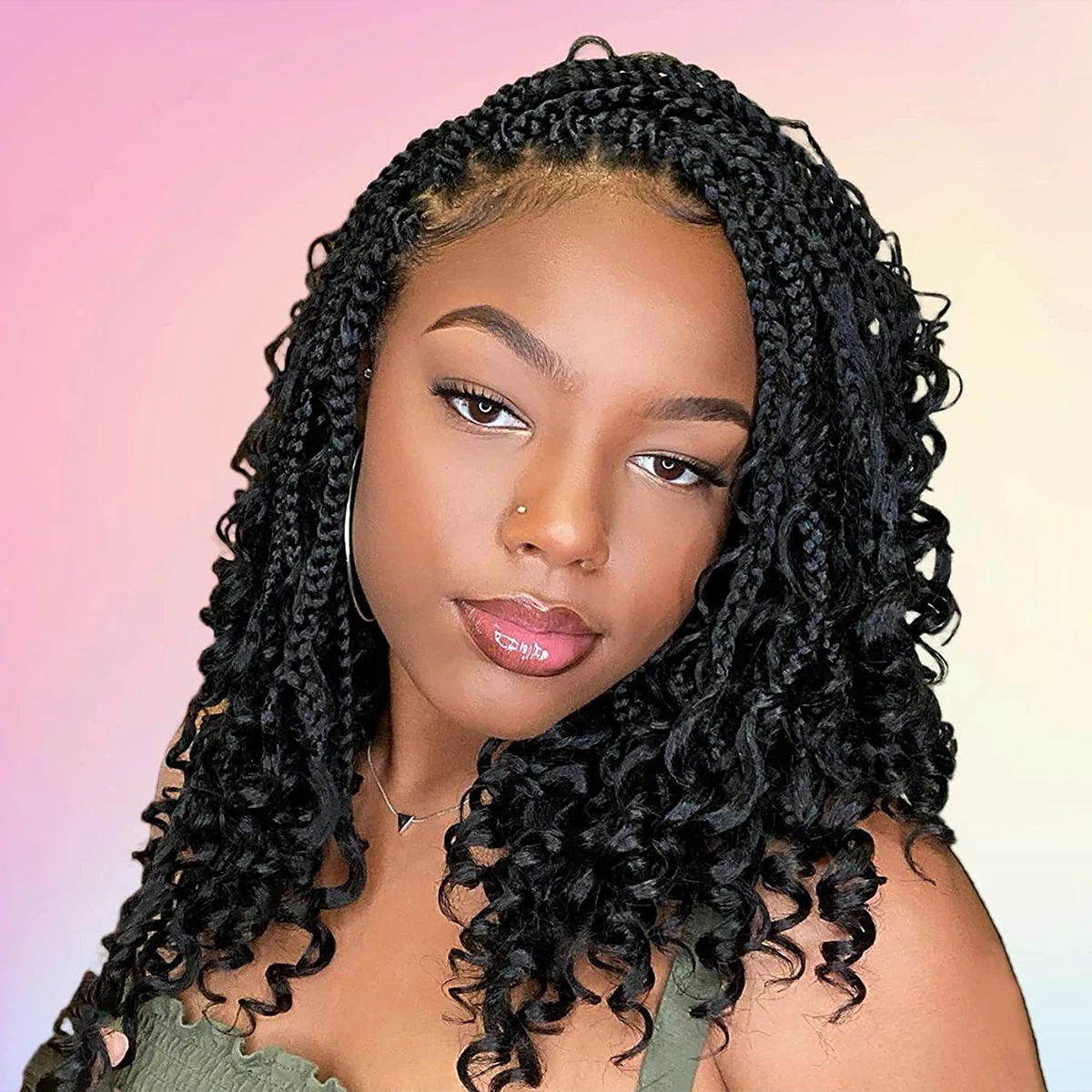 Goddess Box Braids Crochet Hair 10 Inch 8 Packs Pre Looped Bohemian Crochet Boho