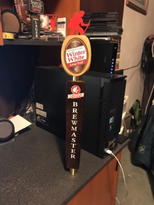 LONG TRAIL BREWING CO. BREWMASTER WINTER WHITE TAP HANDLE 17''