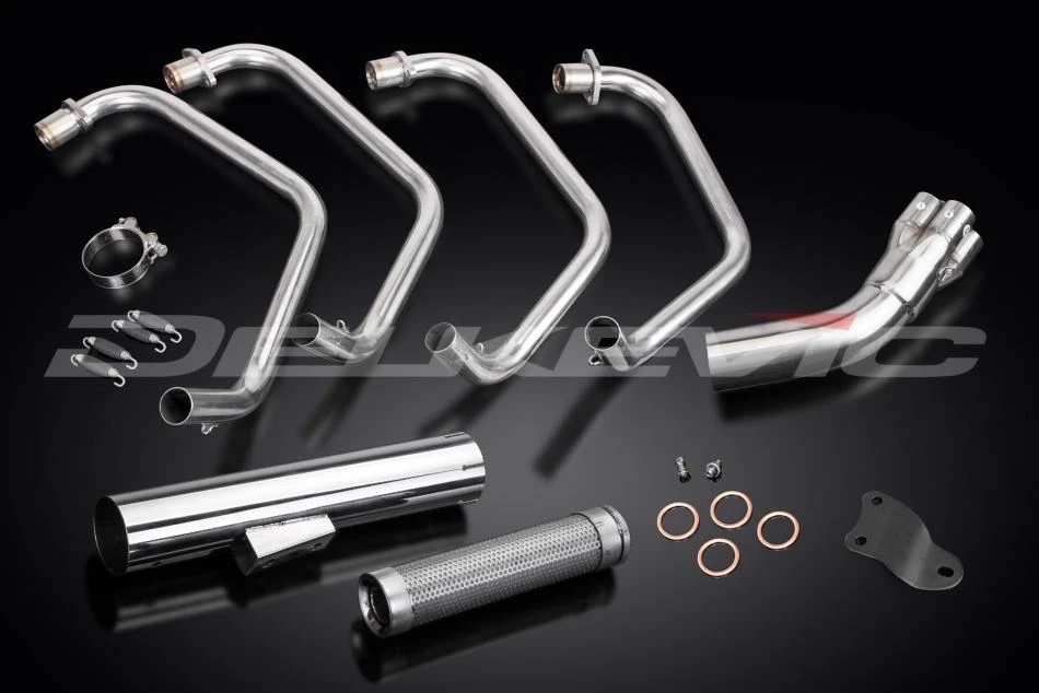 Silenciador de escape de acero inoxidable Delkevic Full 4into1 - Kawasaki Z1-R KZ1000D 1977-1980 Foto 2 de 4