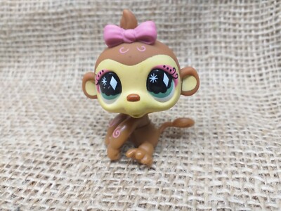 Littlest Pet Shop LPS #2457 Jaguar & #2458 Chimpanzé - Hasbro - Authentique
