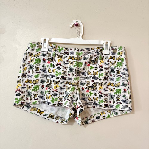 J. Crew Factory City Fit Shorts Butterfly Dragonfly Bug Novelty Print 8
