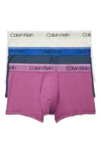 3 Calvin Klein Microfiber Stretch Wicking Low Rise Briefs Purple White Blue XXL