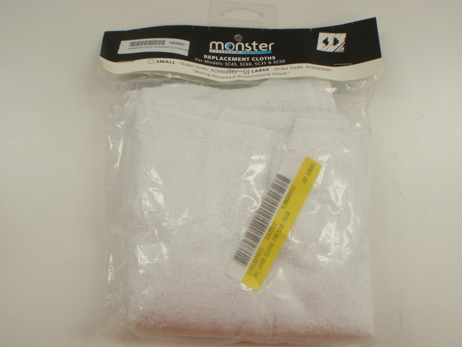 MONSTER EUROFLEX STEAM CLEANER LARGE CLEANING CLOTHS GENUINE SC45 SC60 SC35 SC50