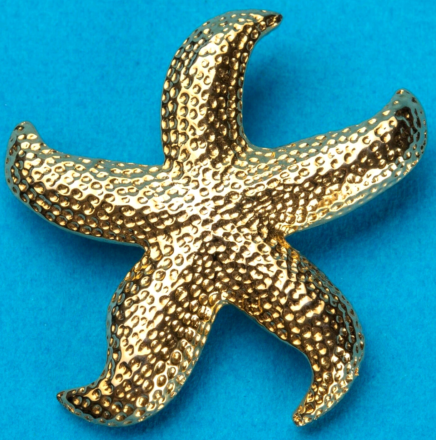 Broche plaqué or étoile de mer souvenir vintage nostalgie des années 90