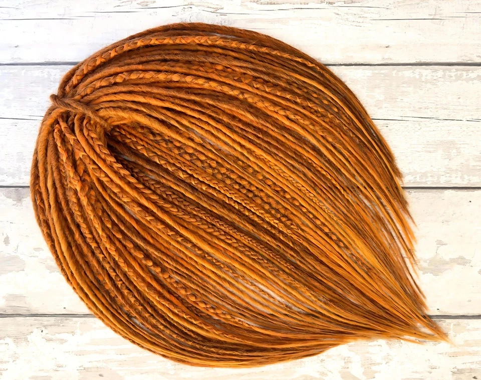 Ginger Synthetic Dreads Single Double Ended Dreadlocks Handmade Hair Extensions - Image 3 of 4