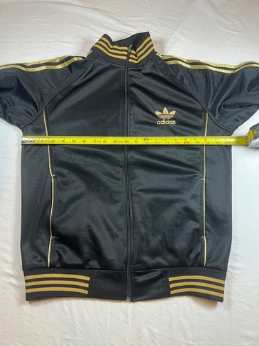 Adidas Originals Track Jacket Zip Firebird Black Gold Stripe Men Size S Trefoil - Picture 23 of 24