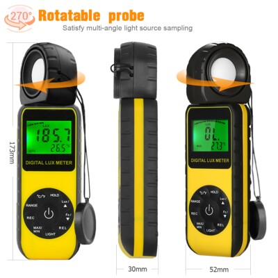 Digitale Lux Lichtmessgerät Beleuchtungsstärke Luxmeter Tester 0,1~400000lux DHL