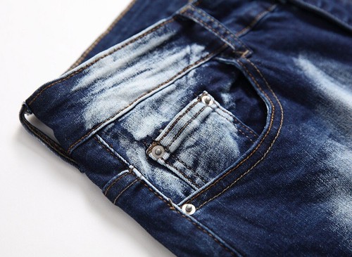 Herren Slim Fit Jeans Stretch Straight Jeans Denim Hose Retro Hip Hop Hose - Bild 7 von 32