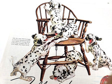 Windsor Chair Dalmatian Puppies Texaco Vtg Ads 1950 Series Gasoline Fire Chief