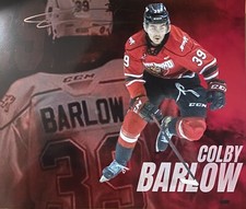 Colby BARLOW Signed 8x10 Photo! NHL 2023 Top Pic!  CUSTOM PHOTO!! W/COA