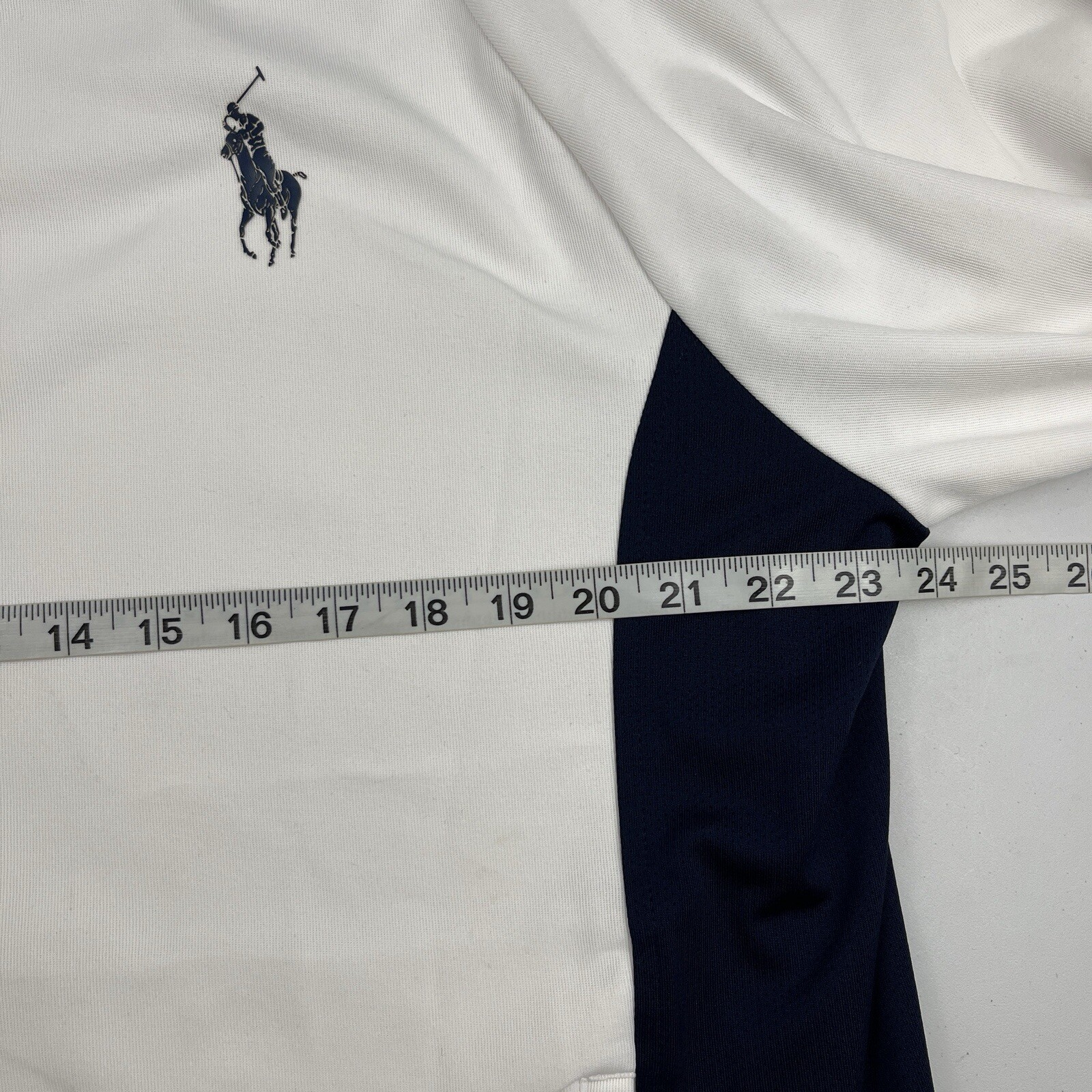 Polo Ralph Lauren Track Jacket Vintage Uomo XL Big Pony Bianco Blu