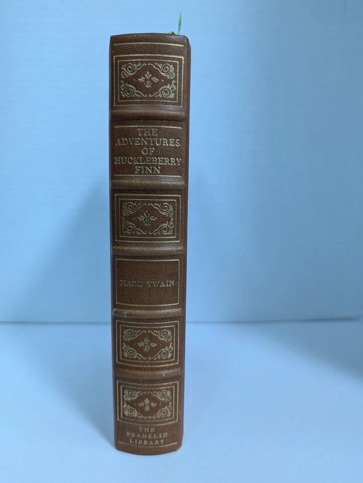 Twain Huckleberry Finn Franklin Library Leather  100 Greatest 1975 w/ Notes - Image 2 of 4