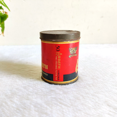 ardath cigarette tin 1940s Vintage Ardath Virginia Cigarette Advertising Tin Box Round Rare CG93