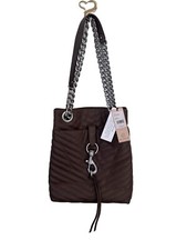 Rebecca Minkoff Edie Large Chevron Quilted Leather Bucket Bag Deep Taupe  $378