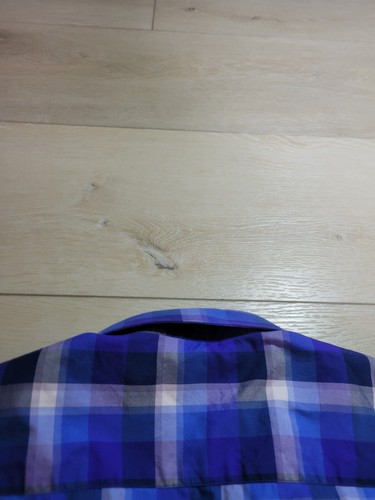 Bugatchi Shaped Fit blue white Check Cotton Button Down Dress Shirt 2XL XXL - Picture 9 of 9