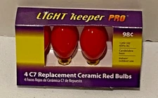 4 Pack  RED   C7   Replacement Bulbs Lights  for Wedding  Party  Christmas Patio