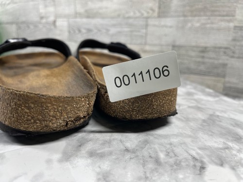 Birkenstock Slides Women 42/11.5M Madrid Shoes Sandals Black Patent Strap Buckle - Picture 9 of 18