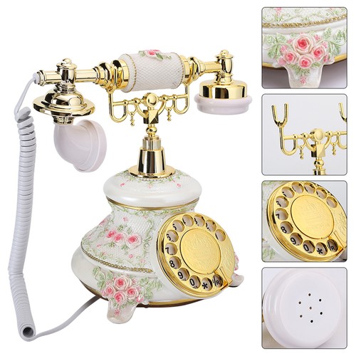 Drehbares Zifferblatt Antike Telefone Retro Country Style Vintage Mobilteil Kit - Bild 9 von 15