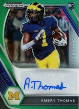 2021 Prizm Draft Picks Green Auto Ambry Thomas RC Rookie DPA-AMT - Wolverines