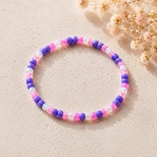 Handgemachte Perlenarmb&auml;nder Kinder  Rosa Lila  11&ndash;13 cm Elsa Armband Schmuck