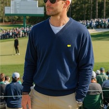 Masters Clubhouse Collection Silk Cashmere Blend V Neck Golf Sweater Size XXL