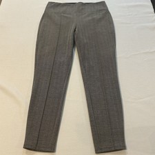 Nine West Herringbone Pull On Leggings Gray Black Stretch Women’s Large L