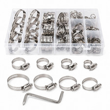 101 pcs Hose Clamp Jubilee Style Clip Set Metal Clamps Assorted Small Medium