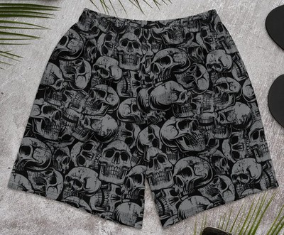 Gothic Skulls Dark Hawaiian Shorts Halloween Dia de los Muertos Men