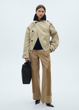 MANGO Contrasting panels pants Beige 77067670