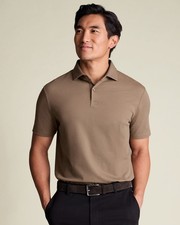 Charles Tyrwhitt Smart Pique Polo   Camel   Ca - New - All Size - Free SHIPPING