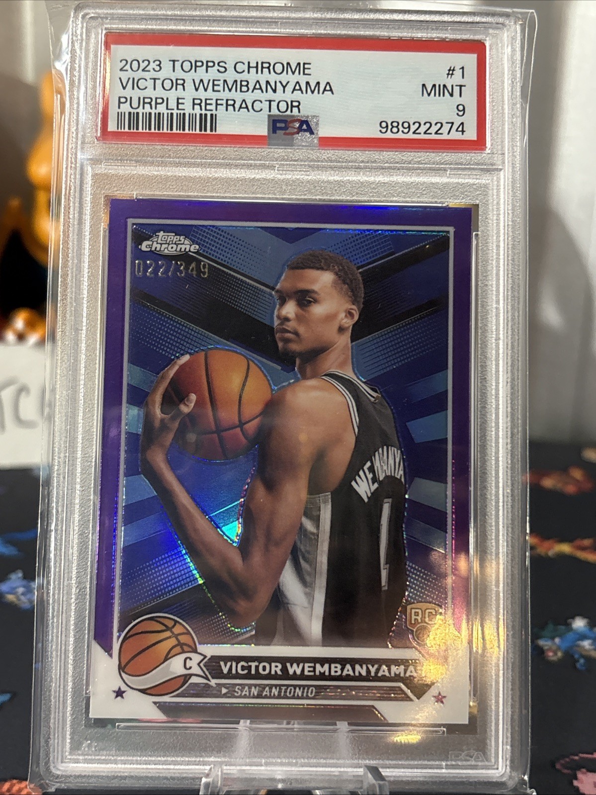 2023-24 Topps Chrome - Victor Wembanyama #1 Purple Refractor /349 (RC) PSA 9